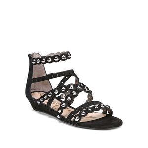 NWT SAM EDELMAN Womens Black Dustee Almond Wedge  Heeled Gladiator Sandal 6.5 M